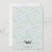 Groen en blauw Floral Baby Boy Shower Kaart (Achterkant)