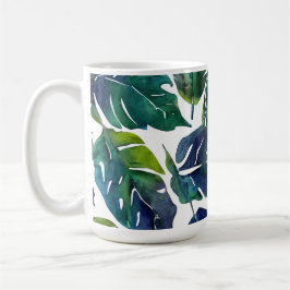 Groen en Blauw Foliage Philodendron Botanical Koffiemok