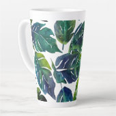 Groen en Blauw Foliage Philodendron Botanical Latte Mok (Linkerhoek)