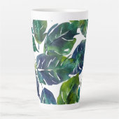 Groen en Blauw Foliage Philodendron Botanical Latte Mok (Voorkant)