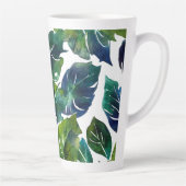 Groen en Blauw Foliage Philodendron Botanical Latte Mok (Rechts)