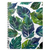 Groen en Blauw Foliage Philodendron Botanical Notitieboek (Voorkant)
