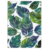 Groen en Blauw Foliage Philodendron Monogrammed Klembord (Achterkant)