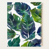 Groen en Blauw Foliage Philodendron Monogrammed Planner (Achterkant)
