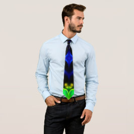 Groen en blauw fractaal ontwerp Stropdas