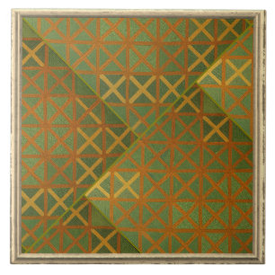 Groen En Blauw Geometrisch Abstract Tegeltje