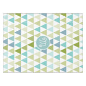 Groen en blauw geometrisch driehoekspatroon tafelkleed (Voorkant (Horizontaal))