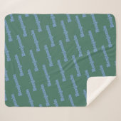 Groen en blauw Gepersonaliseerd Modern Name Patter Sherpa Deken (Voorkant (horizontaal))