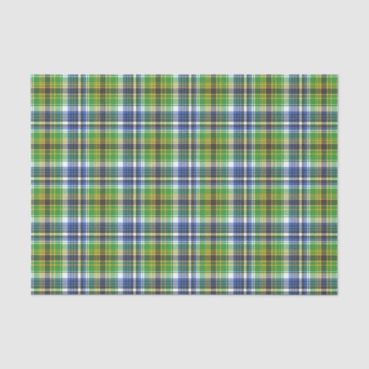 Groen En Blauw Geruit Tissuepapier (Voorkant)
