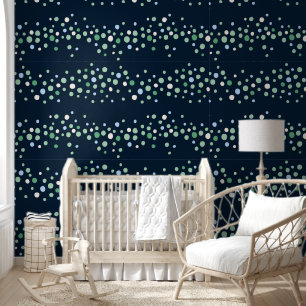 Groen en Blauw Gevlekt Patroon Behang