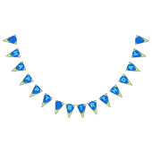 Groen en blauw Glitter Happy Birthday Bunting Flag Vlaggetjes (Alle)