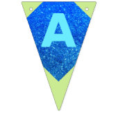 Groen en blauw Glitter Happy Birthday Bunting Flag Vlaggetjes (Derde vlag)