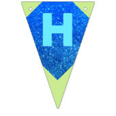 Groen en blauw Glitter Happy Birthday Bunting Flag Vlaggetjes (Tweede vlag)