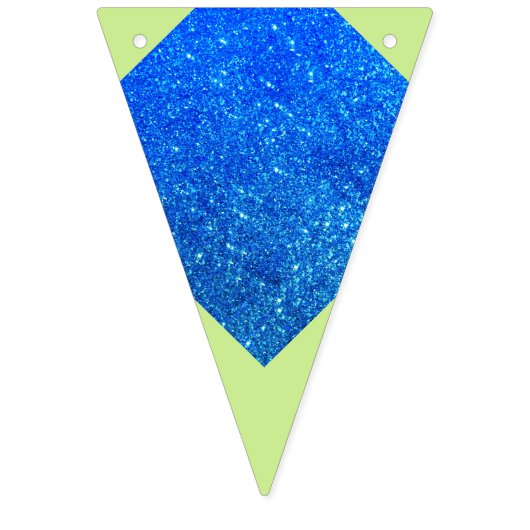 Groen en blauw Glitter Happy Birthday Bunting Flag Vlaggetjes (Eerste vlag)