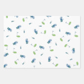 Groen en Blauw Golf Thema Inpakpapier Vel (Voorkant 2)
