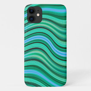 Groen en blauw golvende strepen Case-Mate iPhone case