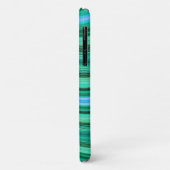 Groen en blauw golvende strepen Case-Mate iPhone case (Achterkant/links)