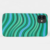 Groen en blauw golvende strepen Case-Mate iPhone case (Achterkant (horizontaal))
