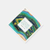 Groen en blauw goud folie agaat en lijst bruiloft servet (Hoek)