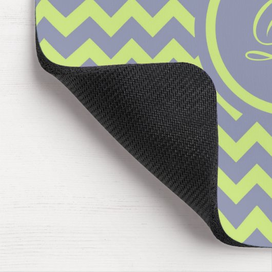 Groen en blauw-grijs retro chevron patroon muismat (Hoek)