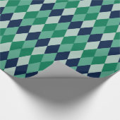  groen en blauw Harlequin Diamond patroon Cadeaupapier (Hoek)
