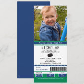 Groen en Blauw Hockey Verjaardag Kaart (Voorkant / Achterkant)