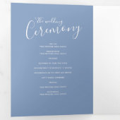 Groen en blauw huwelijksvernieuwing ceremonie prog drieluik programma (Binnenzijde eerst)