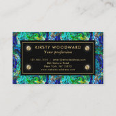 Groen en Blauw Juweel Toon Mozaïek Glas Patroon Visitekaartje (Achterkant)