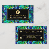 Groen en Blauw Juweel Toon Mozaïek Glas Patroon Visitekaartje (Voorkant / Achterkant)