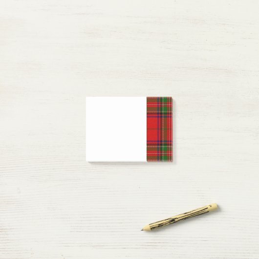 Groen en Blauw Klan Stewart Tartan Post-it® Notes (Op bureau)