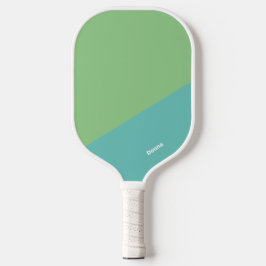 Groen en blauw kleurenblok met naam pickleball paddle
