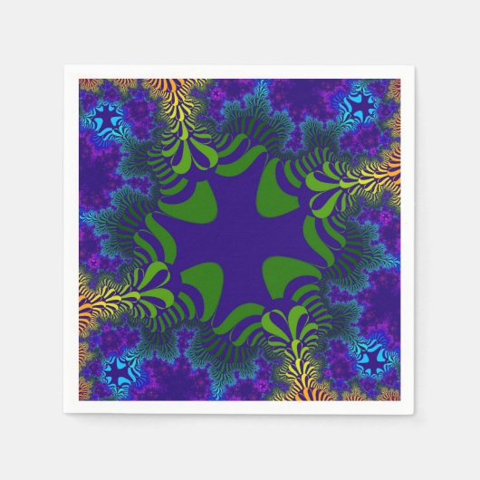 Groen en Blauw Kruis Servet (Voorkant)