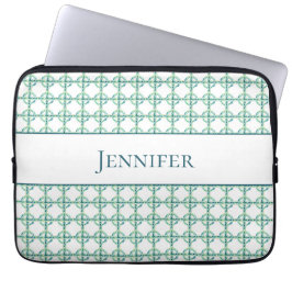 Groen en blauw laptop sleeve