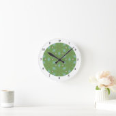 Groen en blauw leafy patroonklok ronde klok (Huis)