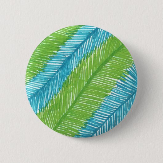 Groen en blauw lederen patroon ronde button 5,7 cm (Voorkant)