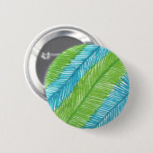 Groen en blauw lederen patroon ronde button 5,7 cm (Voorkant /achterkant)