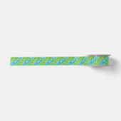 Groen en blauw lederen patroon satijnen lint (Voorkant)