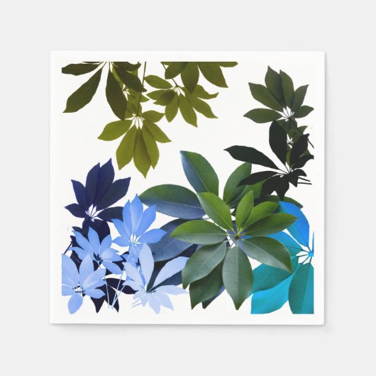 Groen en blauw lederen standaard cocktail Napkin Servet (Voorkant)