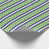 Groen en blauw Lets Lets Etnische Folk art Cadeaupapier (Hoek)