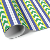 Groen en blauw Lets Lets Etnische Folk art Cadeaupapier (Rol Hoek)