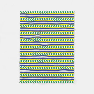 Groen en blauw Lets Lets Etnische Folk art Fleece Deken