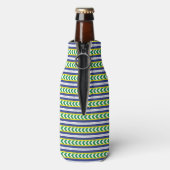 Groen en blauw Lets Lets Etnische Folk art Flesjeskoeler (Fles Achterkant)