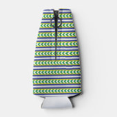 Groen en blauw Lets Lets Etnische Folk art Flesjeskoeler (Achterkant)