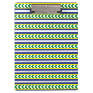 Groen en blauw Lets Lets Etnische Folk art Klembord