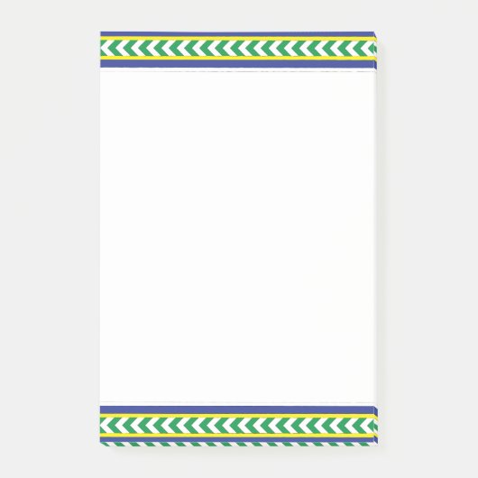 Groen en blauw Lets Lets Etnische Folk art Post-it® Notes (Voorkant)