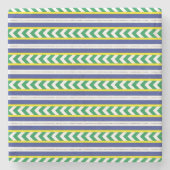 Groen en blauw Lets Lets Etnische Folk art Stenen Onderzetter (Voorkant)