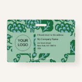 Groen en Blauw Levendig en Vet Bloempatroon Badge (Achterkant)