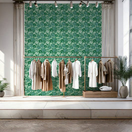 Groen en Blauw Levendig en Vet Bloempatroon Behang