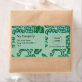 Groen en Blauw Levendig en Vet Bloempatroon Etiket (Insitu)