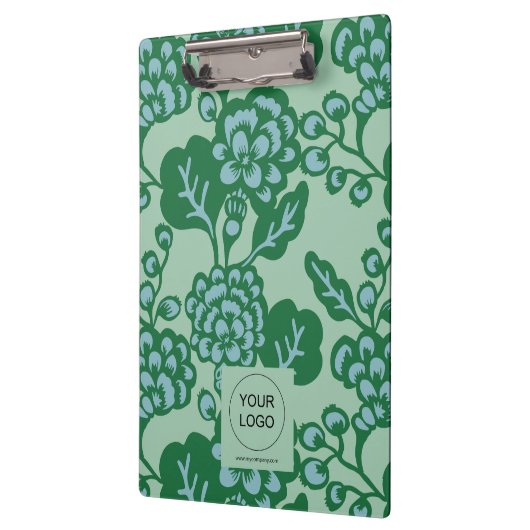 Groen en Blauw Levendig en Vet Bloempatroon Klembord (Links)